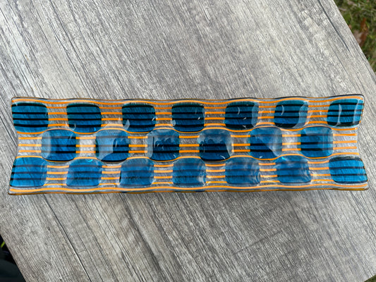 Channel Platter, Raindrop, Blue, Orange