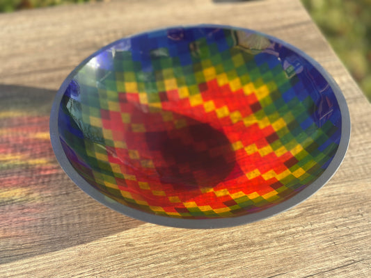 Medium Bowl, Glen Lights, Colored Squares