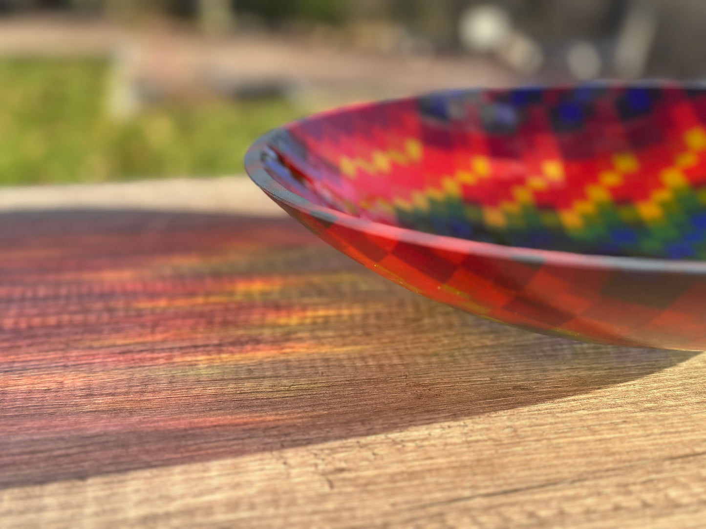 Large Bowl, Glen Lights, Colored Squares