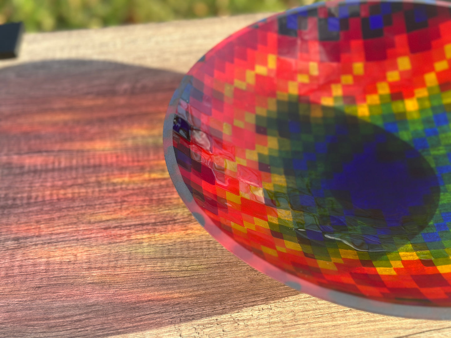 Large Bowl, Glen Lights, Colored Squares