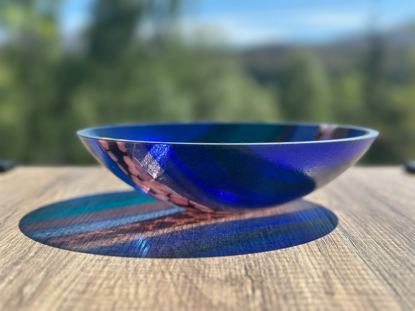 Medium Bowl, Glen Lights, Blue and Marshmallow Burn