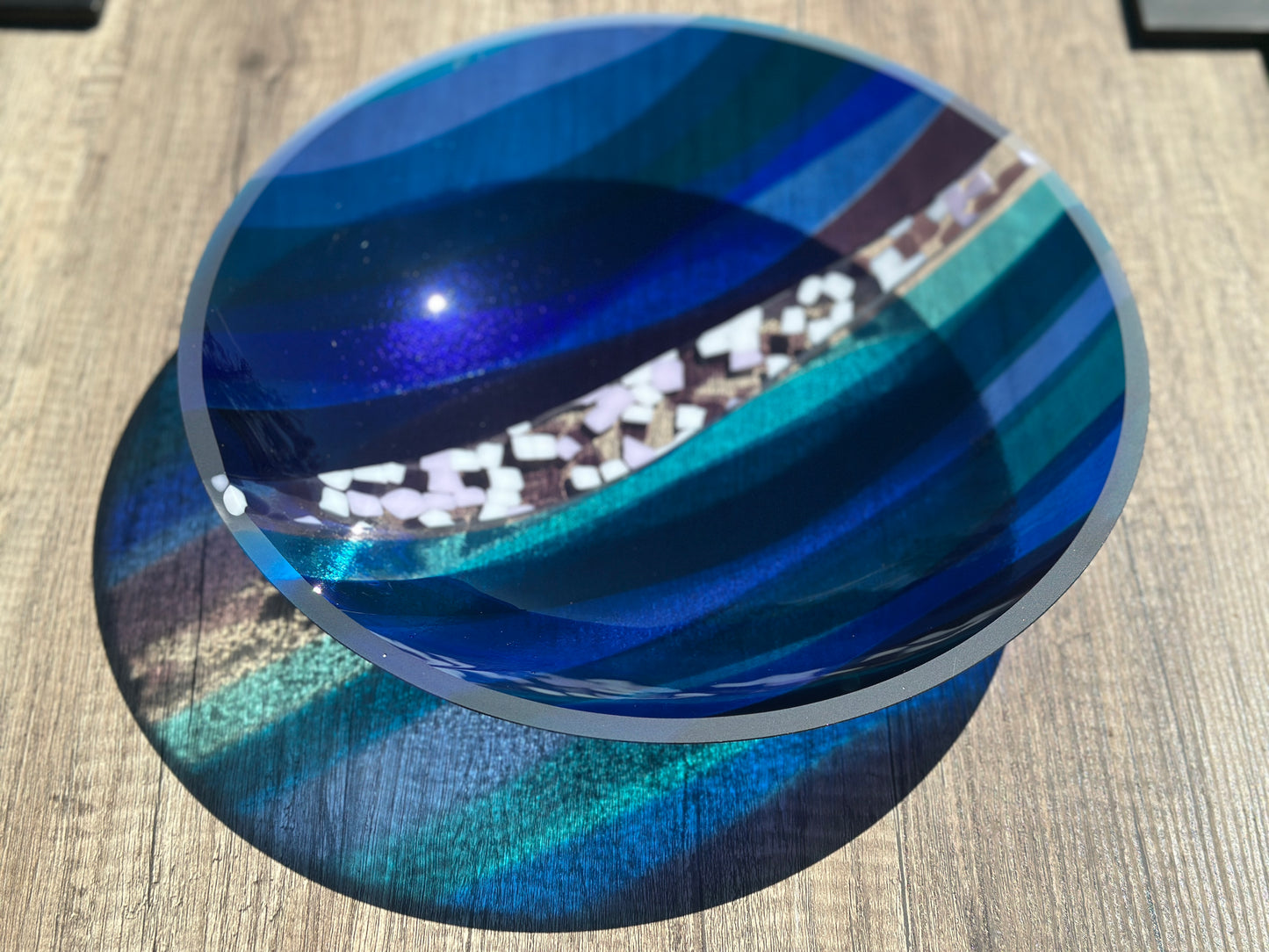 Large Bowl, Glen Lights, Blue and Marshmallow Burn