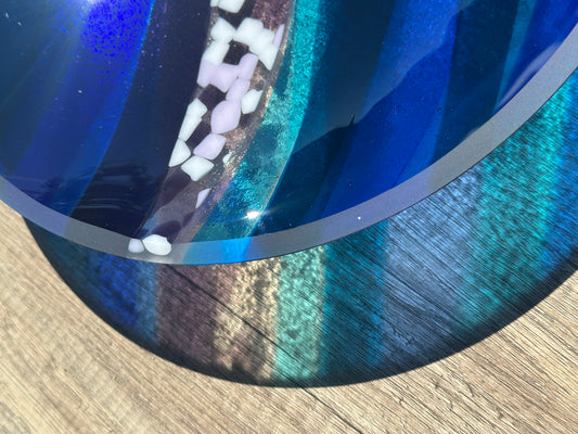 Large Bowl, Glen Lights, Blue and Marshmallow Burn