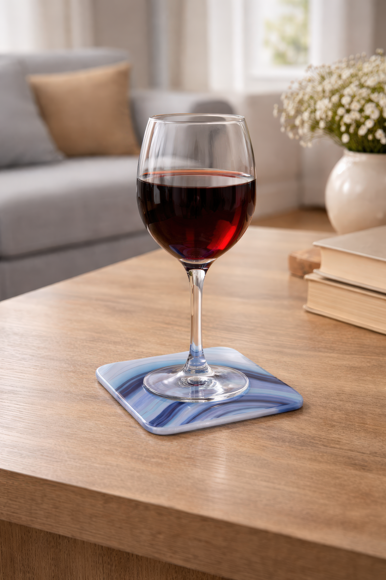 Coasters, Blueberry Swirls (Set of 4)