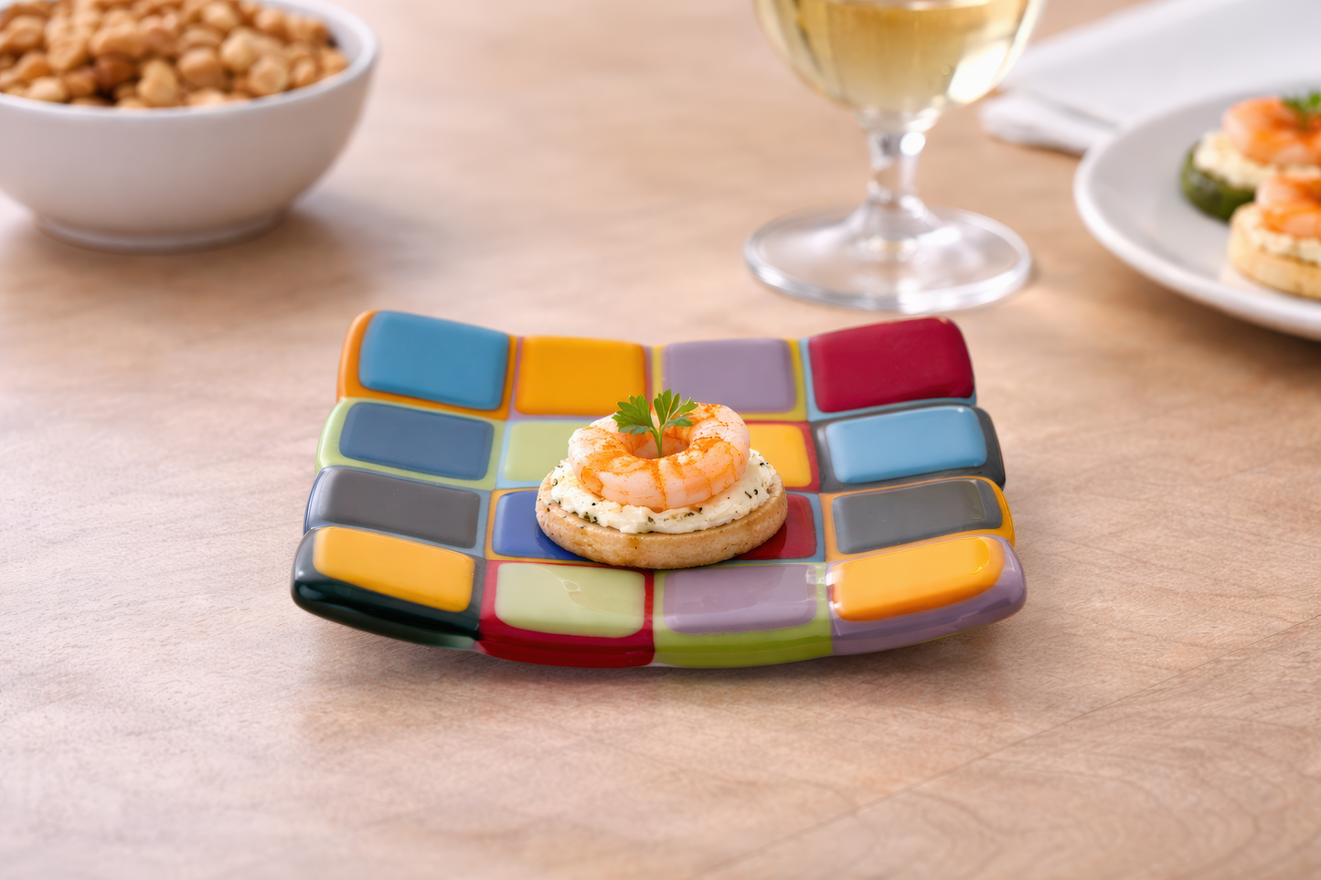 Small Plate, Midcentury, Large Squares
