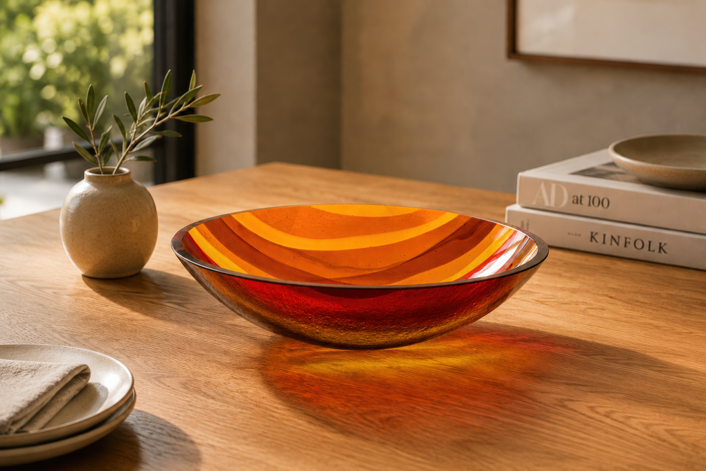 Medium Bowl, Glen Lights, Amber